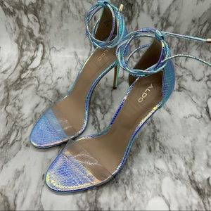 Aldo Vaycia Holographic high heels ankle straps, women sizes, mermaid